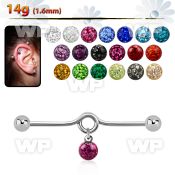 8u11y 316l steel industrial loop barbell 1 6mm 5mm cones dan