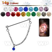 8u131e surgical steel industrial barbell 14g 1 6mm 5mm balls 