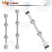 8u13xez 316l steel industrial barbell 1 6mm 4mm dices on both 
