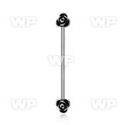 8u13xk0 surgical steel industrial barbell 1 6mm roses black acce ear lobe piercing