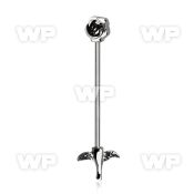 8u13xkl surgical steel industrial barbell 1 6mm rose two small helix piercing