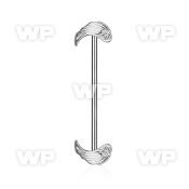 8u13xks surgical steel industrial barbell 1 6mm rhodium plated helix piercing