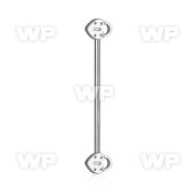 8u13xkt surgical steel industrial barbell 1 6mm heart shaped loc helix piercing