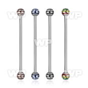 8u14ns surgical steel industrial barbell 1 6mm 5mm color stripe 