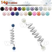 8u1mas surgical steel industrial coil barbell 1 6mm lower 5mm