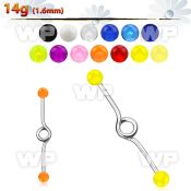 8u4q4s 316l steel industrial loop barbell 1 6mm 5mm uv ball 