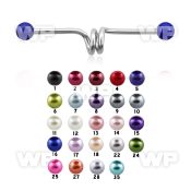 8u6mas surgical steel industrial twister barbell 1 6mm 5mm faux 