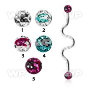 8u7das6 316l steel industrial zig zag barbell 1 6mm 5mm multi helix piercing