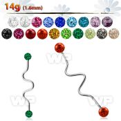 8u7das 316l steel industrial zig zag barbell 1 6mm 5mm clear