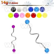 8u7q4s 316l steel industrial zig zag barbell 1 6mm 5mm uv ball 