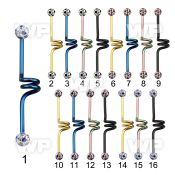8ur6das7 ion plated 316l steel industrial twister barbell 1 6mm 