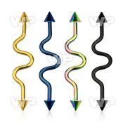 8ur76us ion plated surgical steel industrial zig zag barbell 1 6 