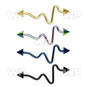 8urw6us ion plated surgical steel industrial heart beat barbell 