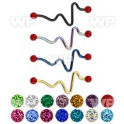 8urwdas ion plated 316l steel industrial heart beat barbell 1 6m 