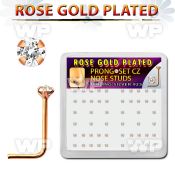 a33gkf6 box with of silver 925 l shaped nose studs rose gold plat nose piercing