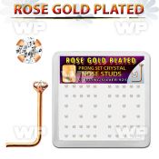 a33me0f6 box with of silver 925 l shaped nose studs rose gold plat nose piercing