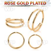 a33ww rose gold finish 925 silver seamless nose ring double
