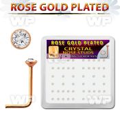 a3u34f6 box w silver 925 l shaped nose studs rose gold plated nose piercing