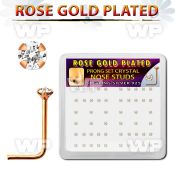 a3u3mf6 box w silver 925 l shaped nose studs rose gold plated nose piercing