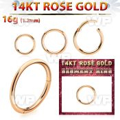 a3wixey 14kt rose gold hinged segment clicker 16g