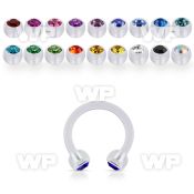 acbeajb3 acrylic circular barbell w 3mm ball w bezel set crystal