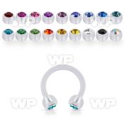 acbeajb4 acrylic circular barbell w 4mm ball w bezel set crystal