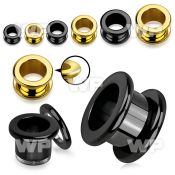 adrmi ion plated surgical steel screw fit flesh tunnel plug rou ear lobe piercing