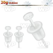 aerrd pair of flexible acrylic retainer ear stud flat disk top