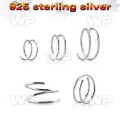 agspr22 sterling silver spiral nose ring, 22g (0.6mm)