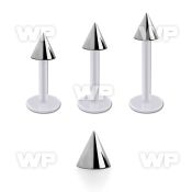 albcn5 bio  flex labret, 16g (1.2mm) with a 5mm steel cone