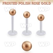 albfott4 bio  flex labret w 4mm rose gold frosted steel ball
