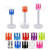 albuvd4 bio  flex labret w 4mm acrylic uv dice