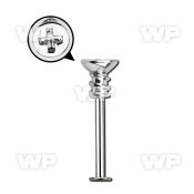 b436ok surgical steel labret stud 1 6mm cross screw top lower lip piercing