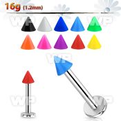 b4376uz surgical steel labret stud 1 2mm 3mm solid color acrylic lower lip piercing