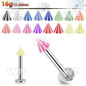 b44w6uz surgical steel labret stud 1 2mm 3mm acrylic uv beach lower lip piercing