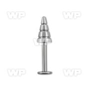 b46u04 surgical steel labret stud 1 2mm 4mm ridged drill cone lower lip piercing