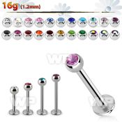 b46z surgical steel labret stud 1 2mm 3mm press fit jewel bal lower lip piercing