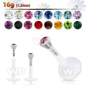b48cn bio flex labret 1 2mm 316l steel push in 2 5mm flat pres lower lip piercing