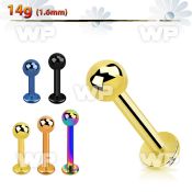 b4r40 ion plated 316 steel labret 1 6mm 4mm ball lower lip piercing