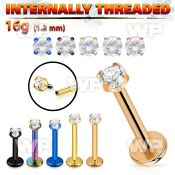 b4r6g8u pvd finish steel labret stud 16g claw cz internal