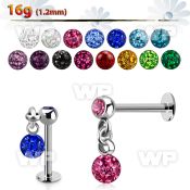 b4wae 316l steel labret stud 1 2mm 3mm press fit jewel ball lower lip piercing