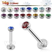 b4xc4z surgical steel labret stud 1 2mm 3mm press fit half jewe lower lip piercing
