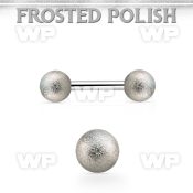 bbefo5 316l steel eyebrow barbell w 5mm frosted steel balls