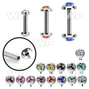 bbefrdin internally threaded steel barbel multi crystal tri star