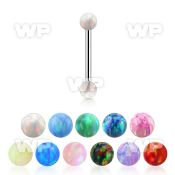 bbeop3 316l steel eyebrow helix barbell w synthetic opal balls