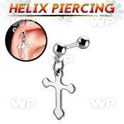 bber71 steel helix barbell w 4mm balls plain steel cross