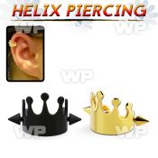 bbert66 anodized cartilage piercing crown w two 3mm cones