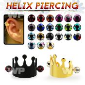 bbert68 anodized cartilage piercing crown w 3mm multi jewel ball
