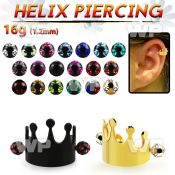 bbert68 anodized cartilage piercing crown w 3mm multi jewel ball