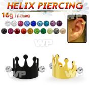 bbert69 anodized cartilage piercing crown w multi crystal balls